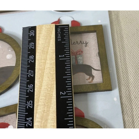 6 Mini Dog Dachshund Frenchie Dalmatian Frame Christmas Holiday Ornaments NEW - Picture 3 of 3